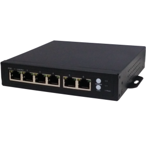 Amiko Home PoE mrežni switch, 6 port RJ-45, 4 PoE, rack ugradnja  - POE SWITCH 4CH+2