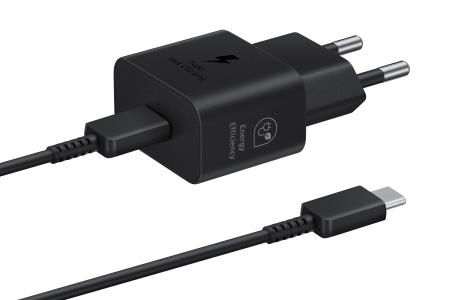 Samsung kućni punjač USB-C s kabelom C-C- 25 W Crna