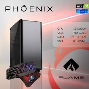 Phoenix Računalo Flame Y-524 Intel i3 13100 F/16 GB DDR4/NVMe SSD 1 TB/VGA RTX 3060/ Set tipkovnica, miš, podloga, slušalice