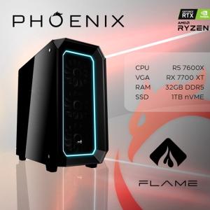 Phoenix Računalo Flame Y -529 AMD RYZEN 5 7600 X/32 GB DDR5/NVMe SSD 1 TB/VGA RX 7700 XT