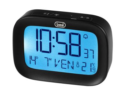 TREVI budilica, termometar, digitalni display, snooze, crni SLD 3850