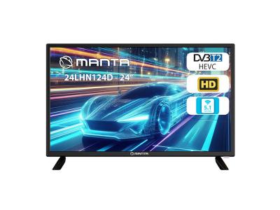 MANTA TV LED 24" HD, 220V+12V, HDMI, USB, CI+, COAX, miniAV, DVB-C/T2 24LHN124D