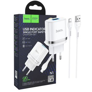 hoco. Punjač kućni sa micro USB kabelom, N1, 2.4A - N1 Ardent microUSB