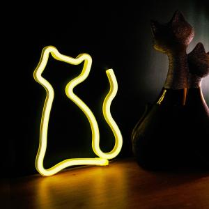 Neonska lampa LED Light CAT – toplo bijela