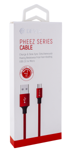 Devia Pheez series micro USB kabel, crveni