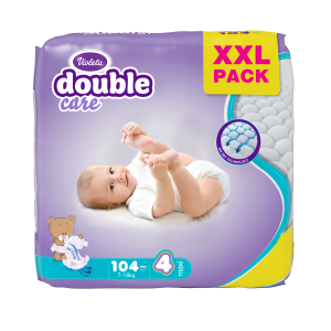 Violeta Pelene Double Care AIR DRY MAXI 4, XXL pakiranje (7-18 kg, 104 kom)