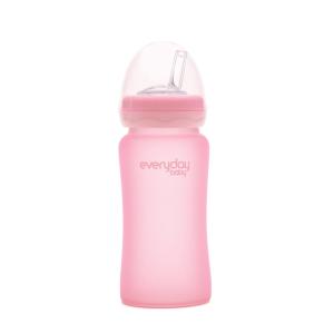 Everyday baby staklena boca sa slamkom, 240 ml Healthy+, Roza