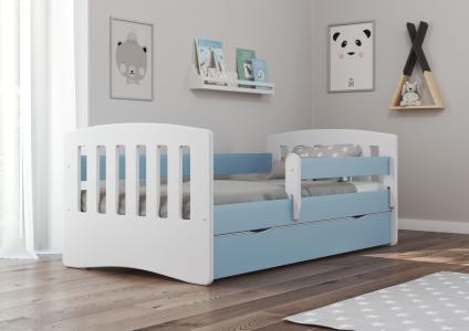 Drveni dječji krevet Classic s ladicom 180x80 cm, Plavi
