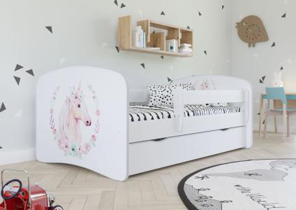 Drveni dječji krevet Jednorog s ladicom 180x80 cm