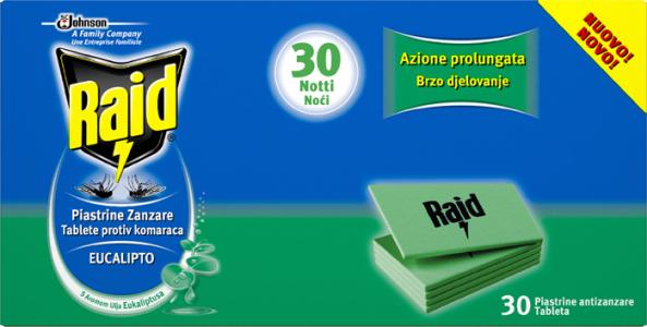 Raid® laminirane tablete za el. aparat eukaliptus 30 kom.