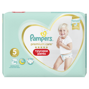 Pampers pelene-gaćice PANTS Premium Care veličina 5 (12-17 kg ) 34 kom