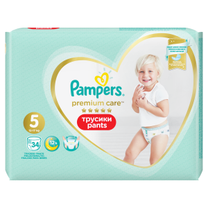 Pampers pelene-gaćice PANTS Premium Care veličina 5 (12-17 kg ) 34 kom